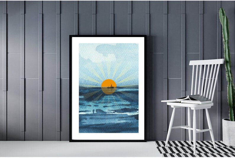Ocean Print Digital Wall Art Etsy