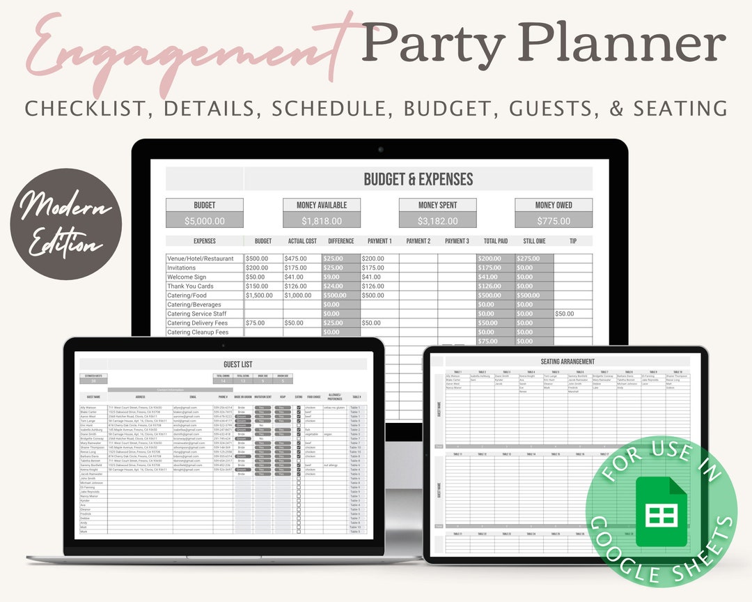 Simple Engagement Party Planner Detailed Party Planning Etsy Simple Engagement Party Planner Detailed Party Planning Etsy