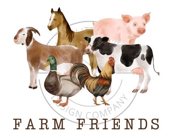 Farm Friends PNG, farmer, kids png, sublimation, kids sublimation, farm, farm animals, farm sublimation