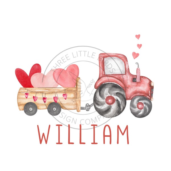 Red Tractor Valentine's Day PNG, sublimation, boy valentine's shirt, red valentine's shirt, boy valentine's name shirt, digital download