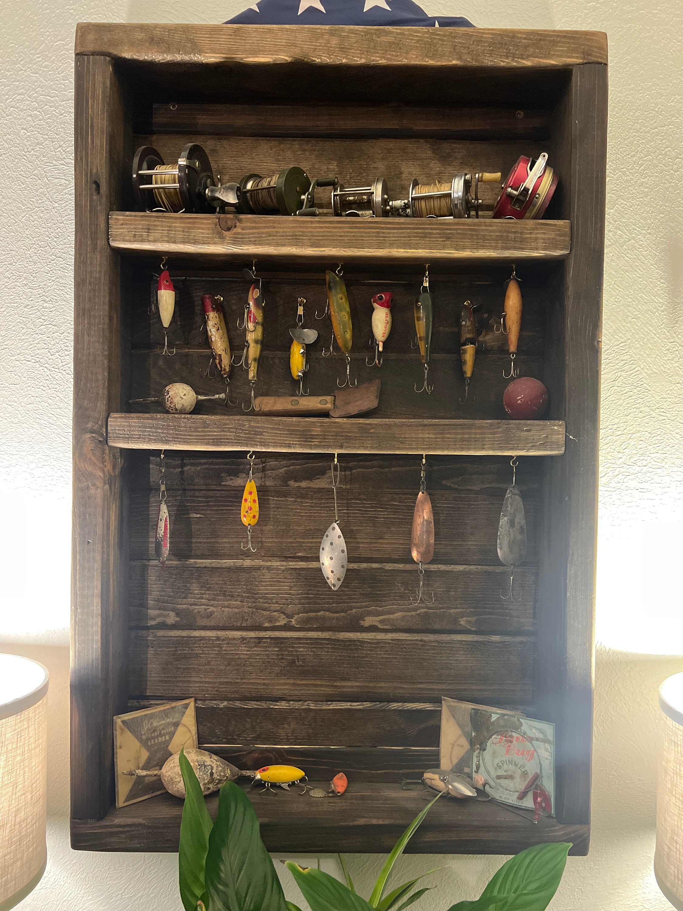 Antique Fishing Lure Display 