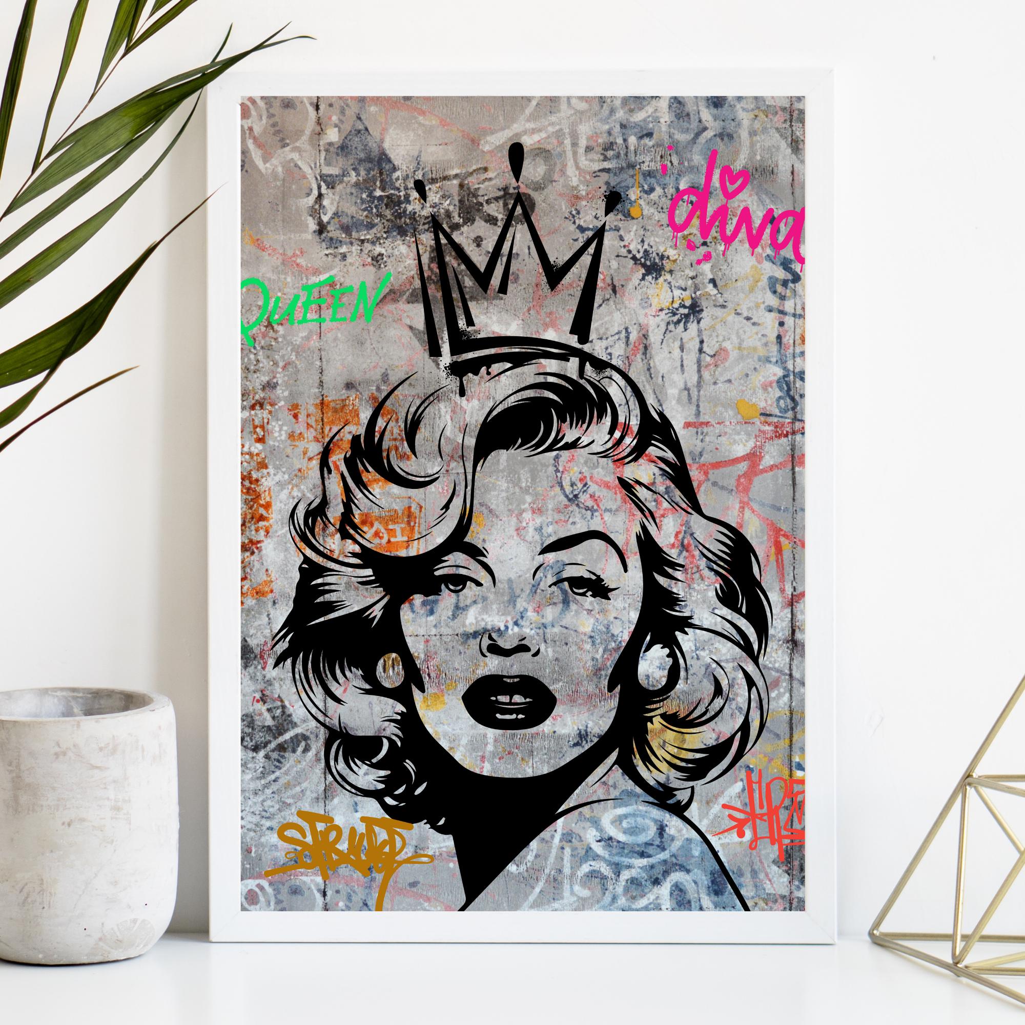 Marilyn Monroe Graffiti Print - Pop Art Wall Decor - Street Art Poster ...