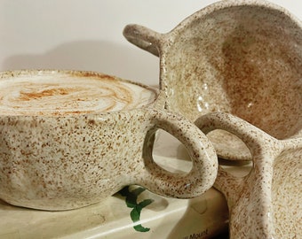 Speckled Mugs | Handmade Mugs, Pottery, Ceramics, Aesthetic, Aesthetic Mugs, Minimalist Drinkware, Trendy, Gifts for Her, Large Mugs