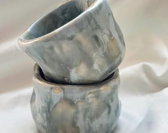 Handmade Ceramic Indent Espresso Cup | Handleless Pottery | Organic Stoneware Espresso Cup | Artisan Coffee Cup