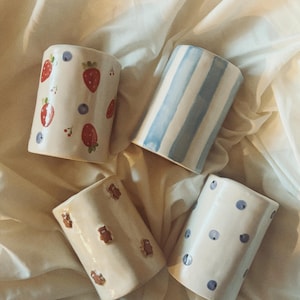 Vaso térmico de cerámica para viaje / Cerámica hecha a mano, bonito vaso para llevar, taza de cerámica, alfarería, regalos para ella, vaso de gres, vaso térmico de viaje