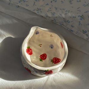 Matcha Bowls | Ceramic Matcha Bowl, Cute Pottery, Handmade Ceramics, Gifts, Custom Pottery, Cherries, Fruit Pottery, Handmade Chawan Bowl