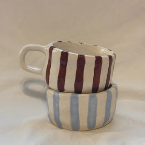 Handmade Striped Ceramic Mug | Aesthetic Pottery, Handmade Pottery, Ceramics, Unique Gifts, Cute Mug, Cozy Mug, Cottagecore Mug