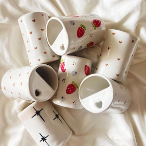 Ceramic Tumbler Cup | Handmade Ceramics, Cute To go cup, ceramic cup, pottery, gifts for her, stoneware tumbler cup, travel tumbler