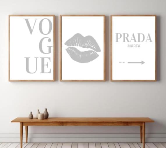 Fashion Wall Art Prints | Vogue Prada Marfa Style Print Set