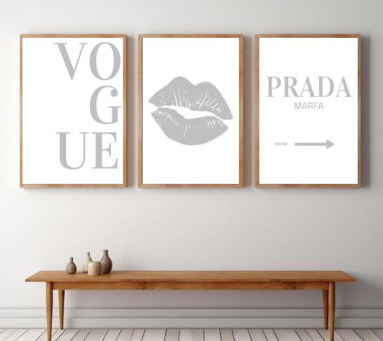 Fashion Wall Art Prints | Vogue Prada Marfa Style Print Set