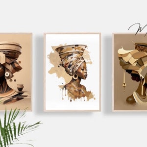 3er-Set Abstrakte Lady Prints, Frau Wandbild, Feminine Kunst, Tropische Prints, Wohnkultur, Schlafzimmer, Galeriewand-Set