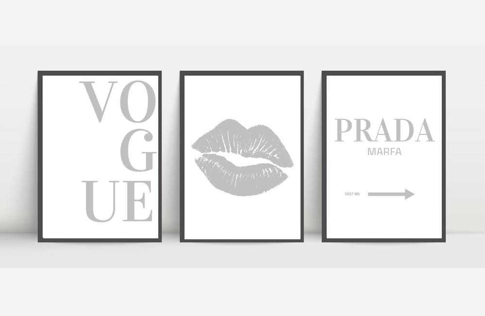 Fashion Wall Art Prints | Vogue Prada Marfa Style Print Set