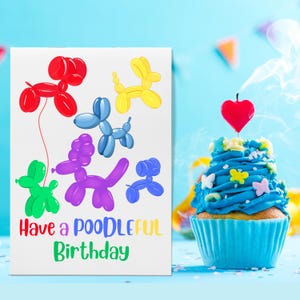 Grande biglietto di auguri per il compleanno del barboncino / regalo per cucciolo di barboncino / regalo per ogni occasione / compleanno del cane / tema barboncino, citazione / spedizione in tutto il mondo