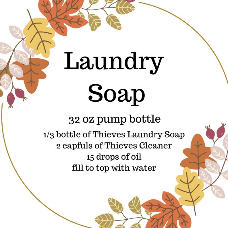Printable Thieves Cleaning Labels, Fall, Autumn, Printable Laundry Soap ...