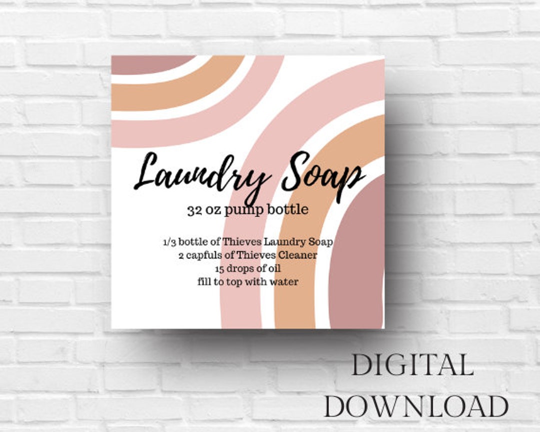 Printable Thieves Cleaning Labels, Rainbow, Printable Laundry Soap ...