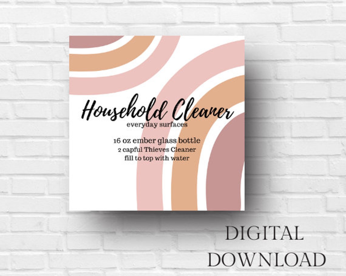 Printable Thieves Cleaning Labels, Rainbow, Printable Label, Digital ...