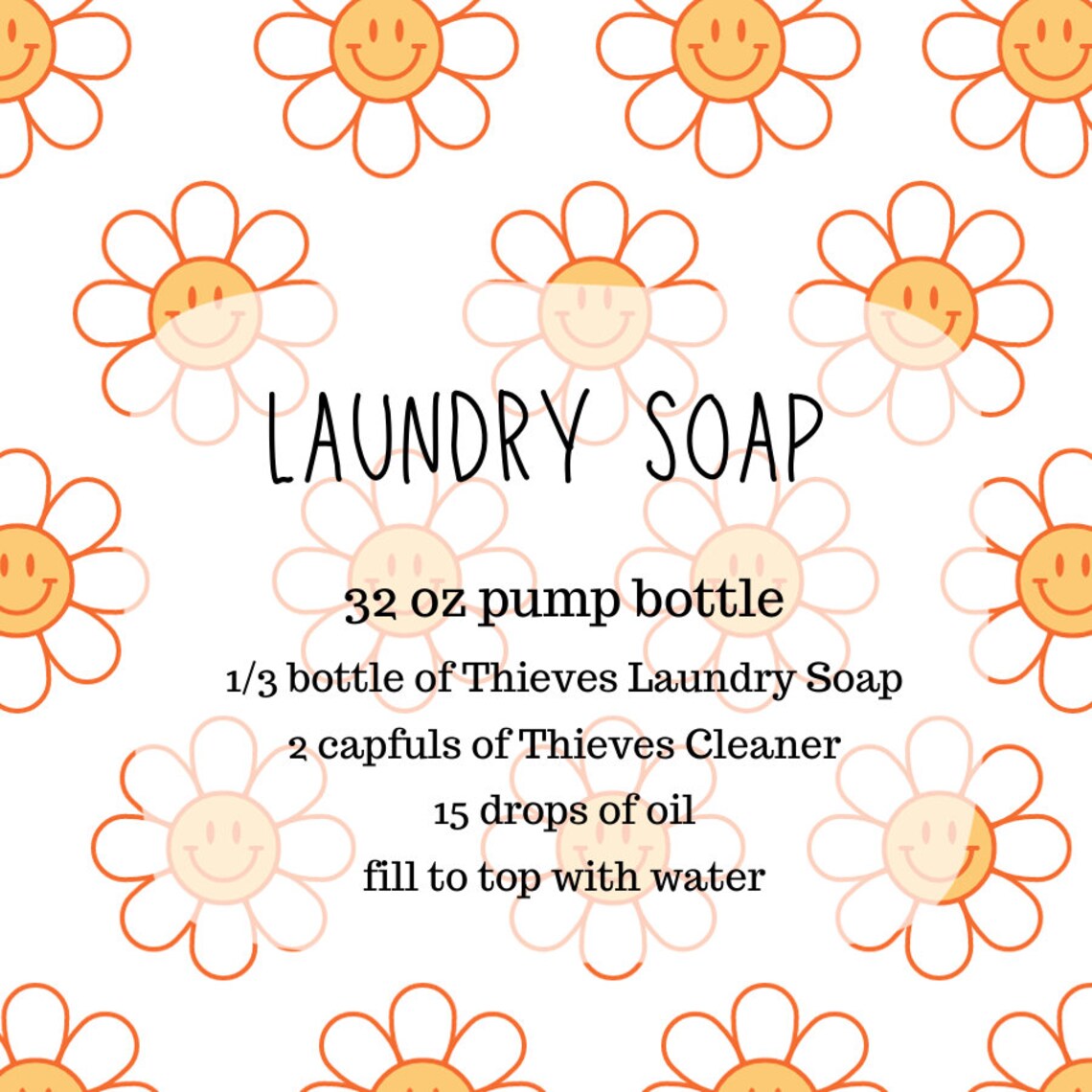 Jaze Printable Printable Thieves Cleaning Labels, Smile Flower, Bundle Pack, Printable ...