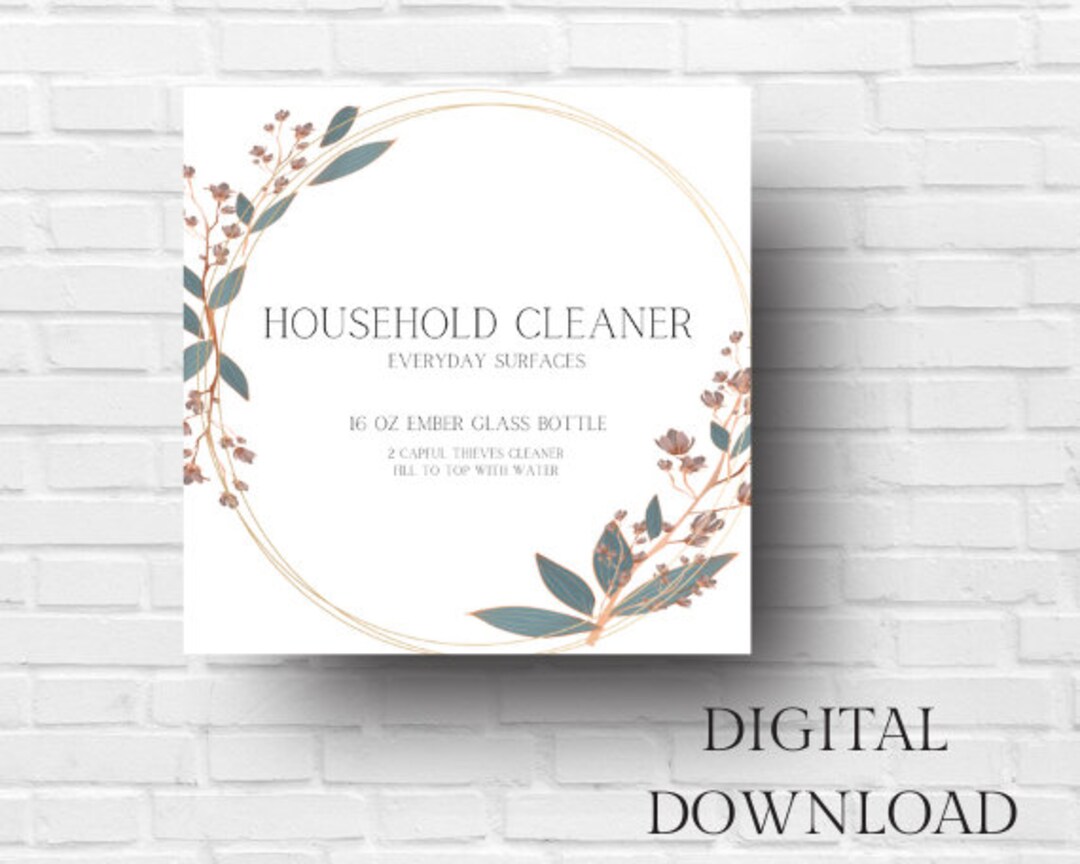 Printable Thieves Cleaning Labels, Printable All Purpose Cleaner Label, Essential Oil Label, 16 ...
