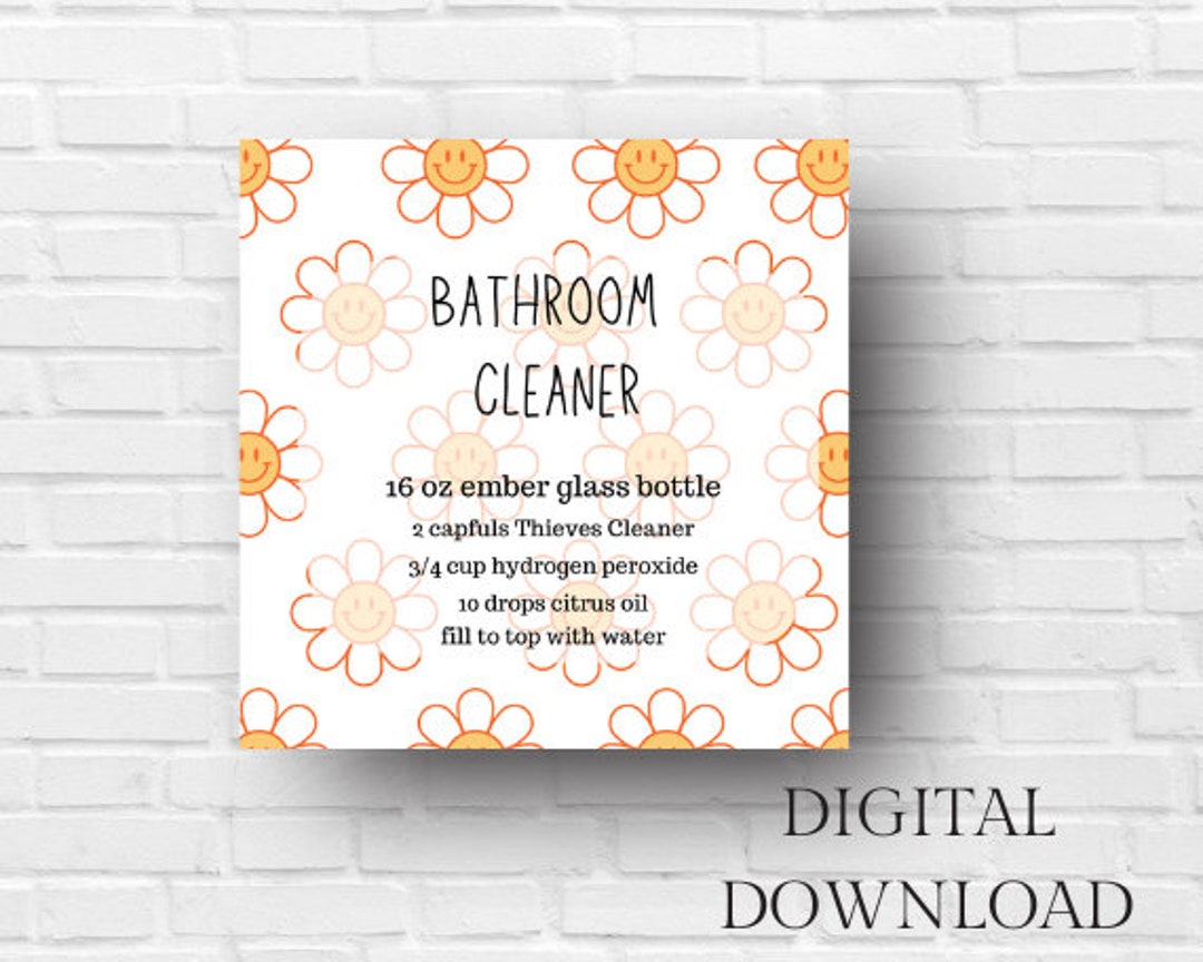 Printable Thieves Cleaning Labels, Flower, Smiley Face, Printable ...