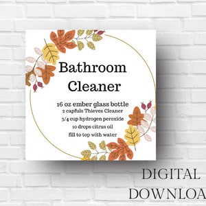 Printable Thieves Cleaning Labels, Fall, Autumn, Printable Bathroom Cleaner Label, Digital Download