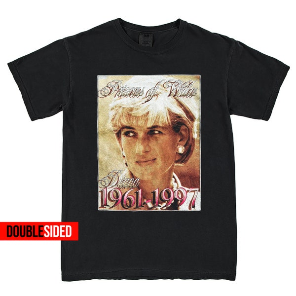 New Rare Princess Diana 1961-1997 Retro Unisex T-Shirt Doublesided Vintage Style