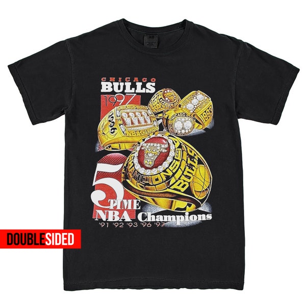 New Rare Chicago Bulls Meisterschaft Jordan Champions Unisex T-Shirt Doppelseitig Vintage Style