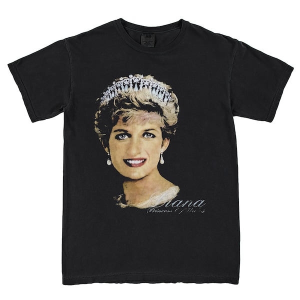 New Rare Diana Crowned Princess Of Wales Retro Unisex T-Shirt Vintage Style