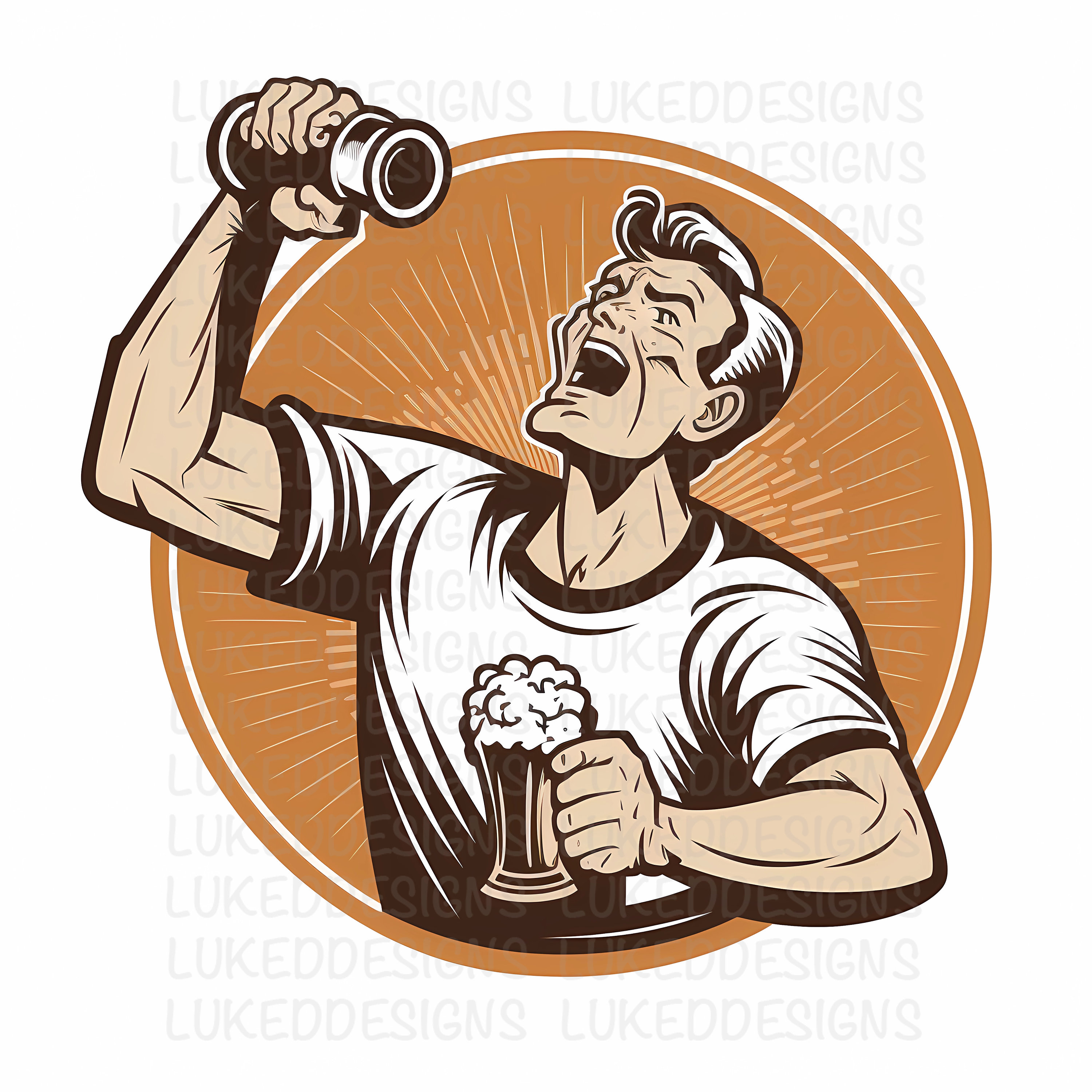 Man Drinking Beer Cartoon