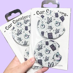 Cristaux et cartes de tarot Sous-verres de voiture, cadeaux de sorcière, accessoires de voiture, cadeau de voiture neuve pour elle, bas de Noël, décoration de voiture de sorcière pour fille,