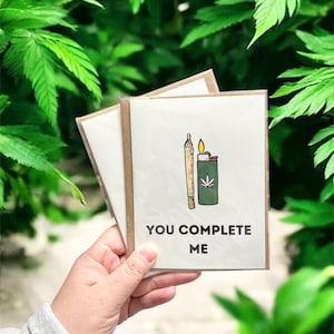 Você me completa Cartão de dia dos namorados, cartão para melhor amiga, cartão de felicitações para namorado, presente de aniversário para marido, presente para maconheiro, cartão engraçado