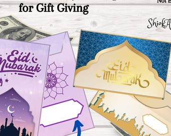 Eid Mubarak Money Envelope Gift Printable Templates Instant Downloads Islam Ramadan Ramazan Kareem Eid-al-Fitr Symbols Gift for Children