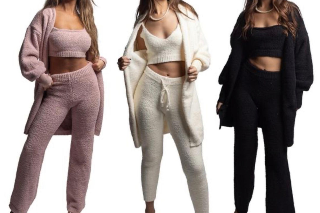 Cozy Pajama Set 3 Piece Lounge Set Cute Loungewear Warm Etsy