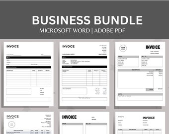 Invoice Template Bundle: Editable Business Forms (PDF & Word)