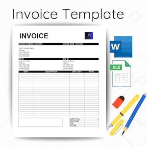 Invoice Template Excel, Invoice Template Word, Fillable Invoice, Small Business, Invoice Template, Billing Template, Minimalist, Invoice