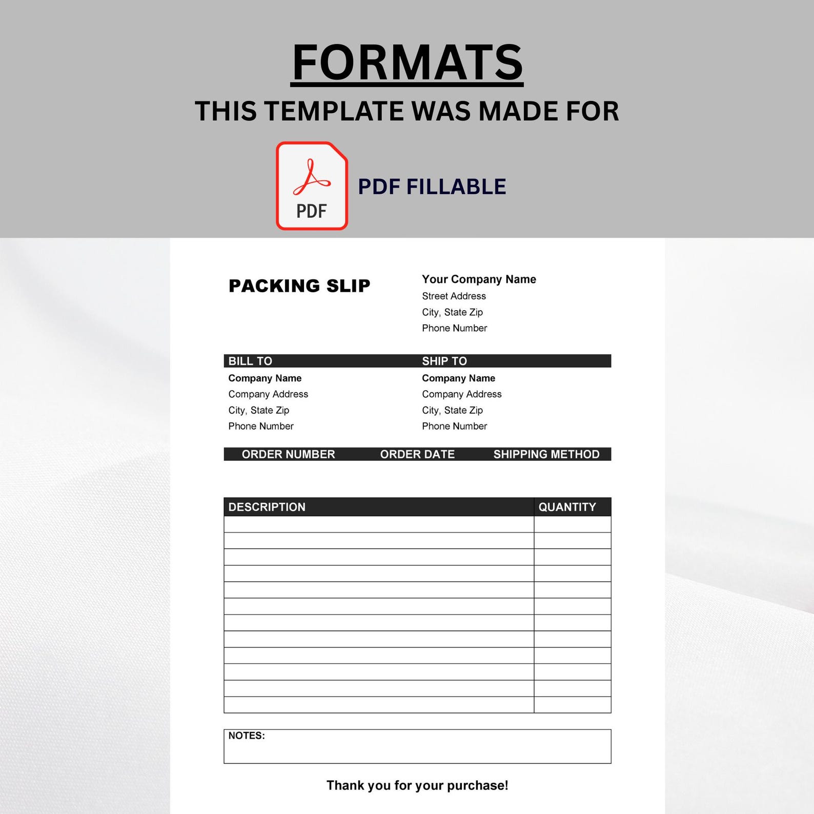 Editable Packing Slip Template: Modern Business Form (PDF, Word ...