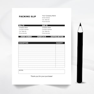 Packing Slip Template PDF, Word & Google Docs | Printable Delivery Note | Editable Packing Receipt | Modern Business Form