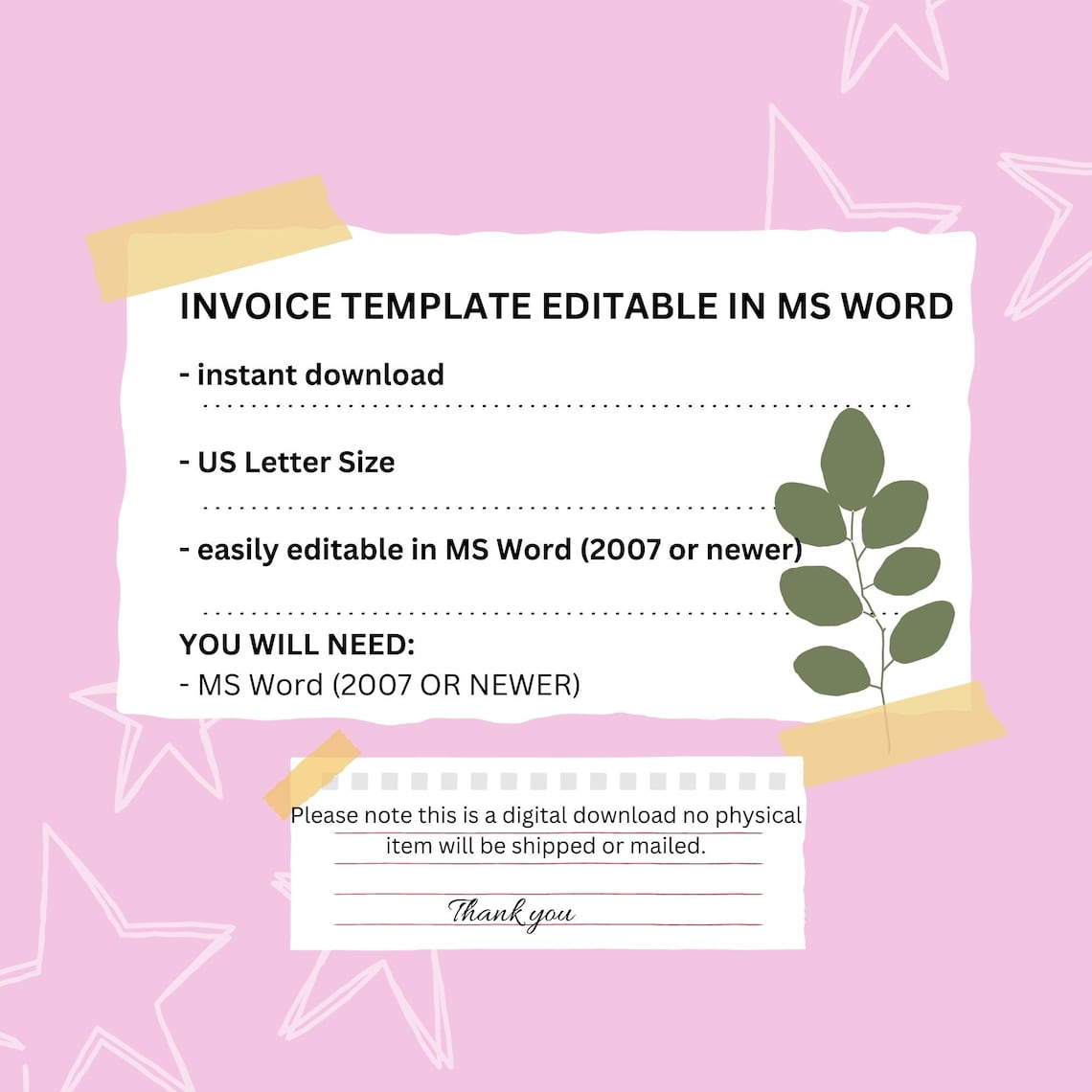 Microsoft Word Invoice Template - Printable Invoice Template - Google