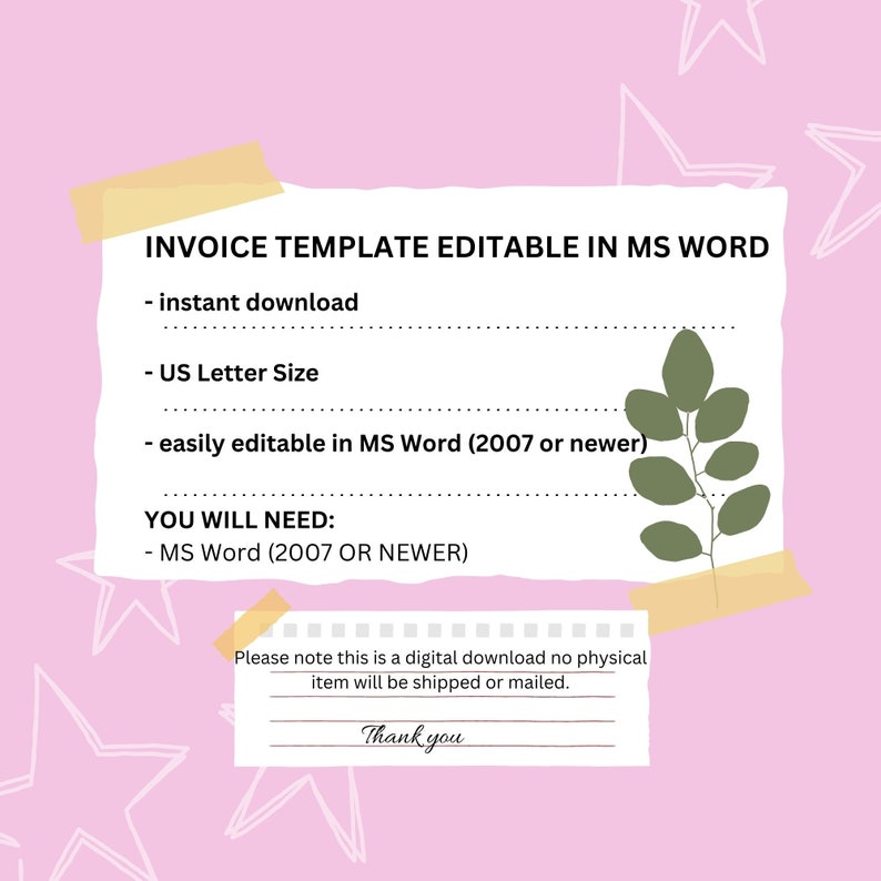Microsoft Word Invoice Template - Printable Invoice Template - Google ...