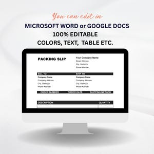 Editable Packing Slip Template: Modern Business Form (PDF, Word ...