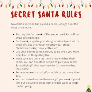 Secret Santa Rules Survey Etsy