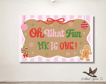 Oh What Fun Hand Painted Banner Digital Template