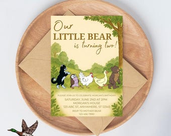 Little Bear Inspired Birthday Invitation Template