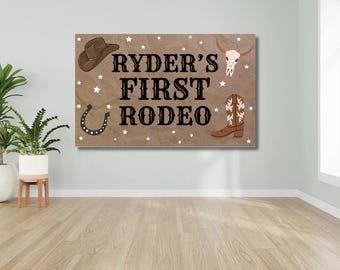 First Rodeo Boy Hand Painted Banner Digital Templates