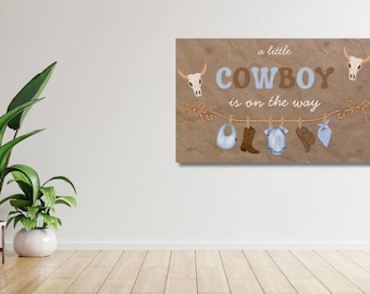 Cowboy On The Way Hand Painted Banner Digital Templates