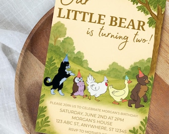 Little Bear PARTY HAT Inspired Birthday Invitation Template