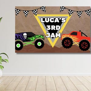 Monster Truck inspirierte handbemalte Banner Digitale Vorlagen