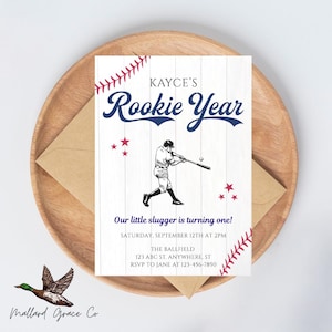 Rookie Year 1st Birthday Invite
