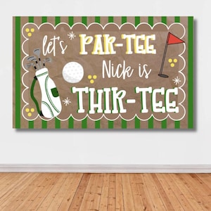 Plantilla digital de pancarta pintada a mano para cumpleaños de golf