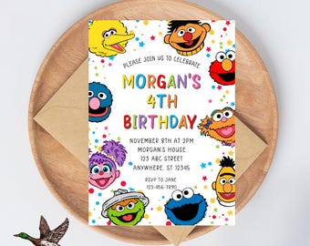 Neighborhood Monster Friends Invitation Template