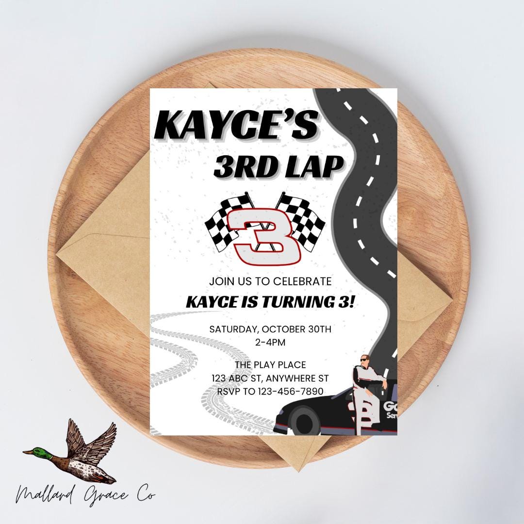 Dale Earnhardt Inspired Birthday Invite